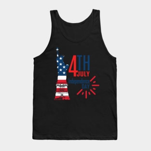 Red White and Blue Independence Day of United States Tank Top